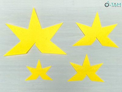 Sao nỉ Vàng dán Nón lá trang trí [4 Size] SET-DIY-07